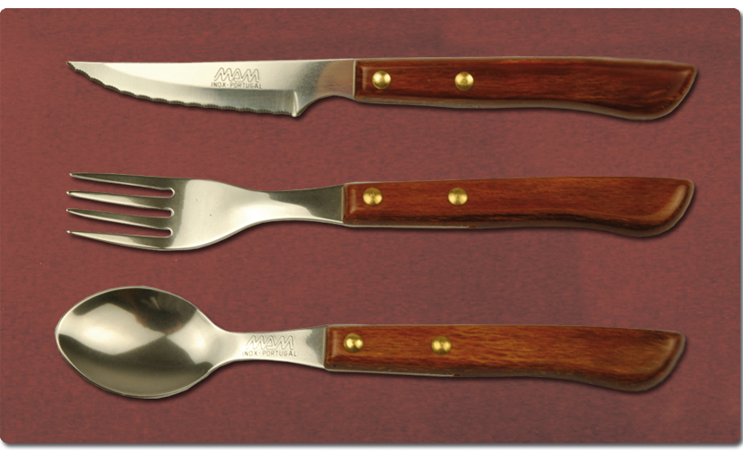 Embalagem de 18 unidades de talheres de sobremesa de madeira prensada ref