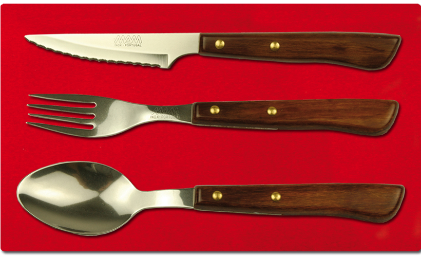 Embalagem de 18 unidades de talheres de mesa de madeira prensada ref