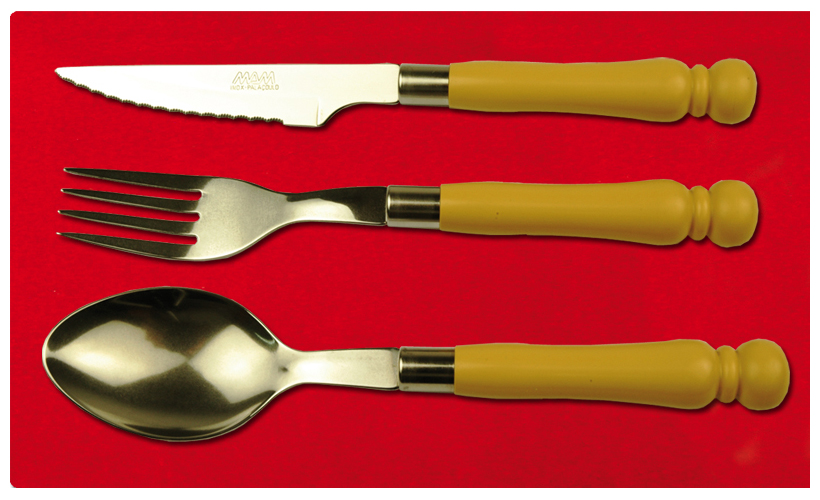 Embalagem de 18 unidades de talher de mesa bege ref