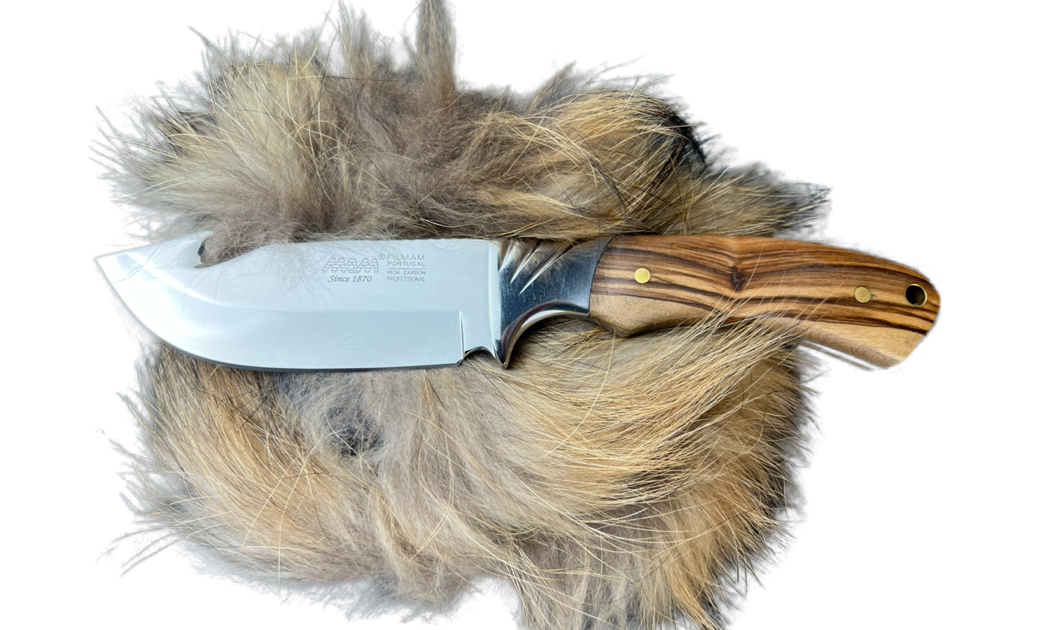 Faca esfoladeira com cabo em oliveira 0