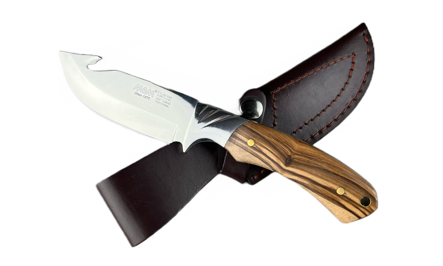 Faca esfoladeira com cabo em oliveira 1