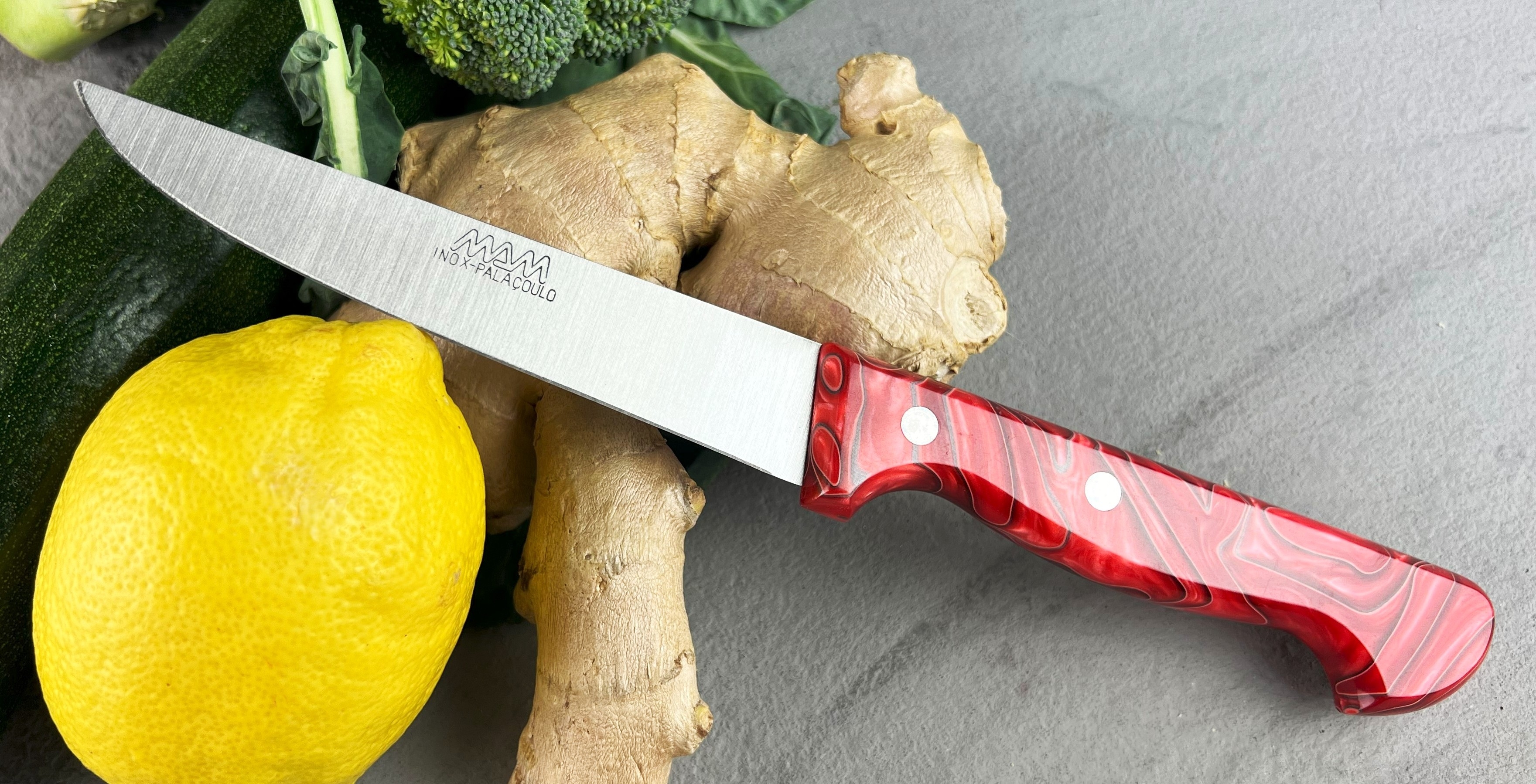 Faca de cozinha vermelha ref